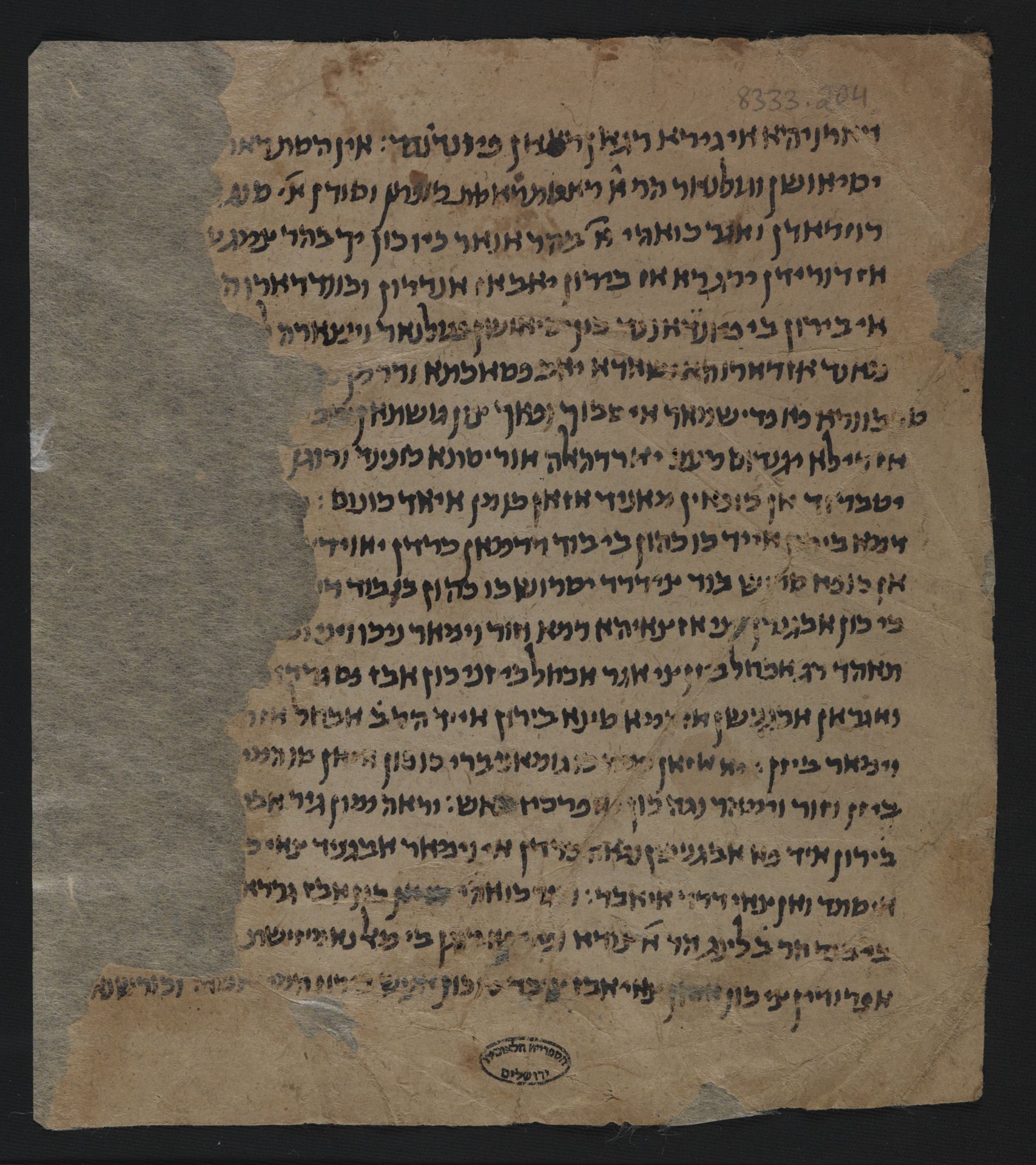 National Library of Israel: Ms.Heb.8333.204: Folio (recto)