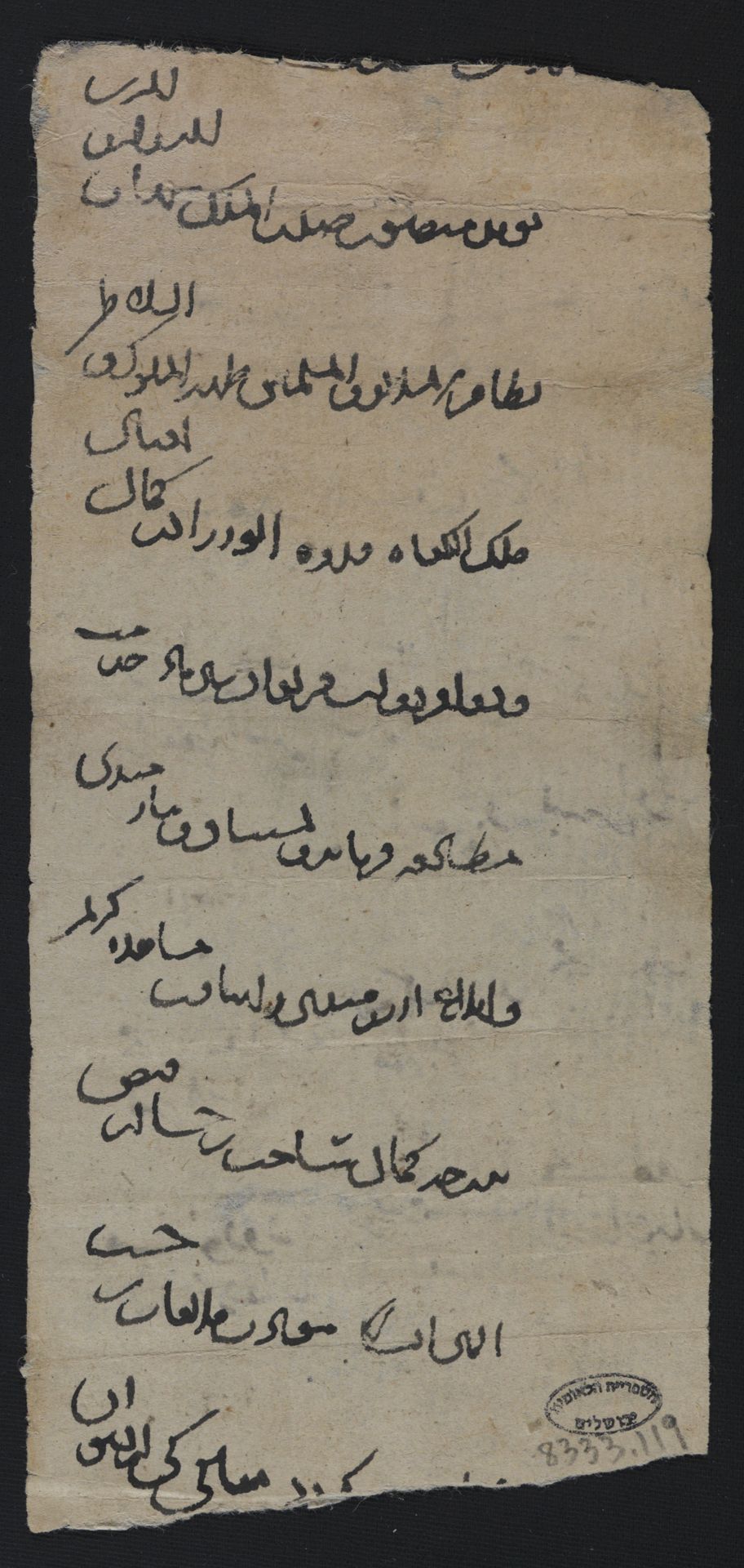 New Persian: National Library of Israel, Ms.Heb.8333.119, recto: Folio (recto)