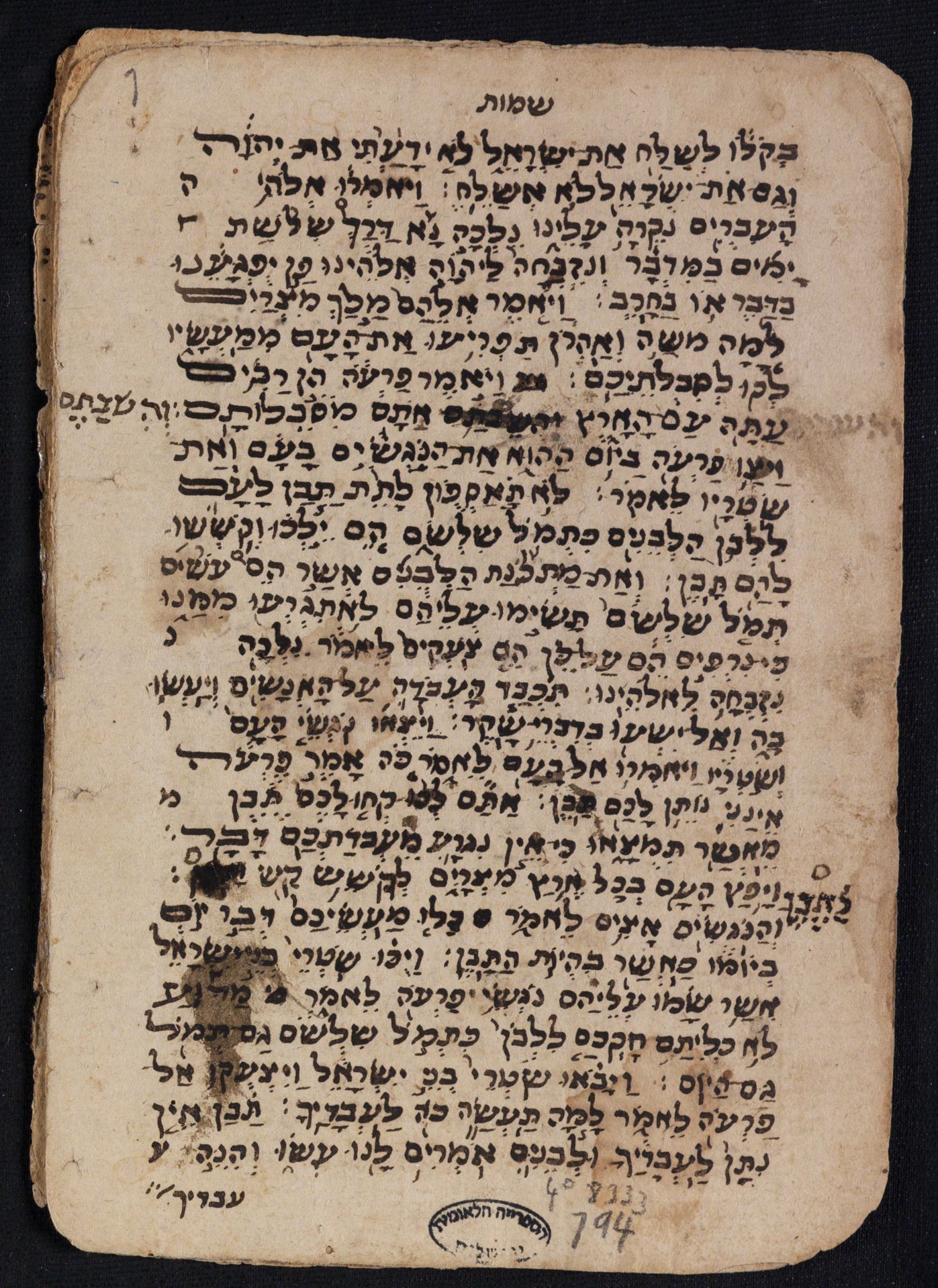 National Library of Israel: Ms.Heb.8333.194: Folio (recto)