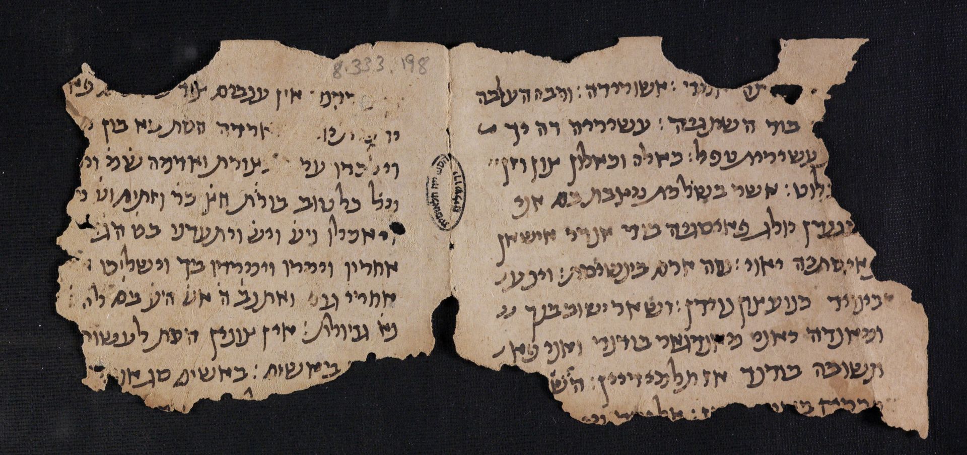 National Library of Israel: Ms.Heb.8333.198: Folio (verso)