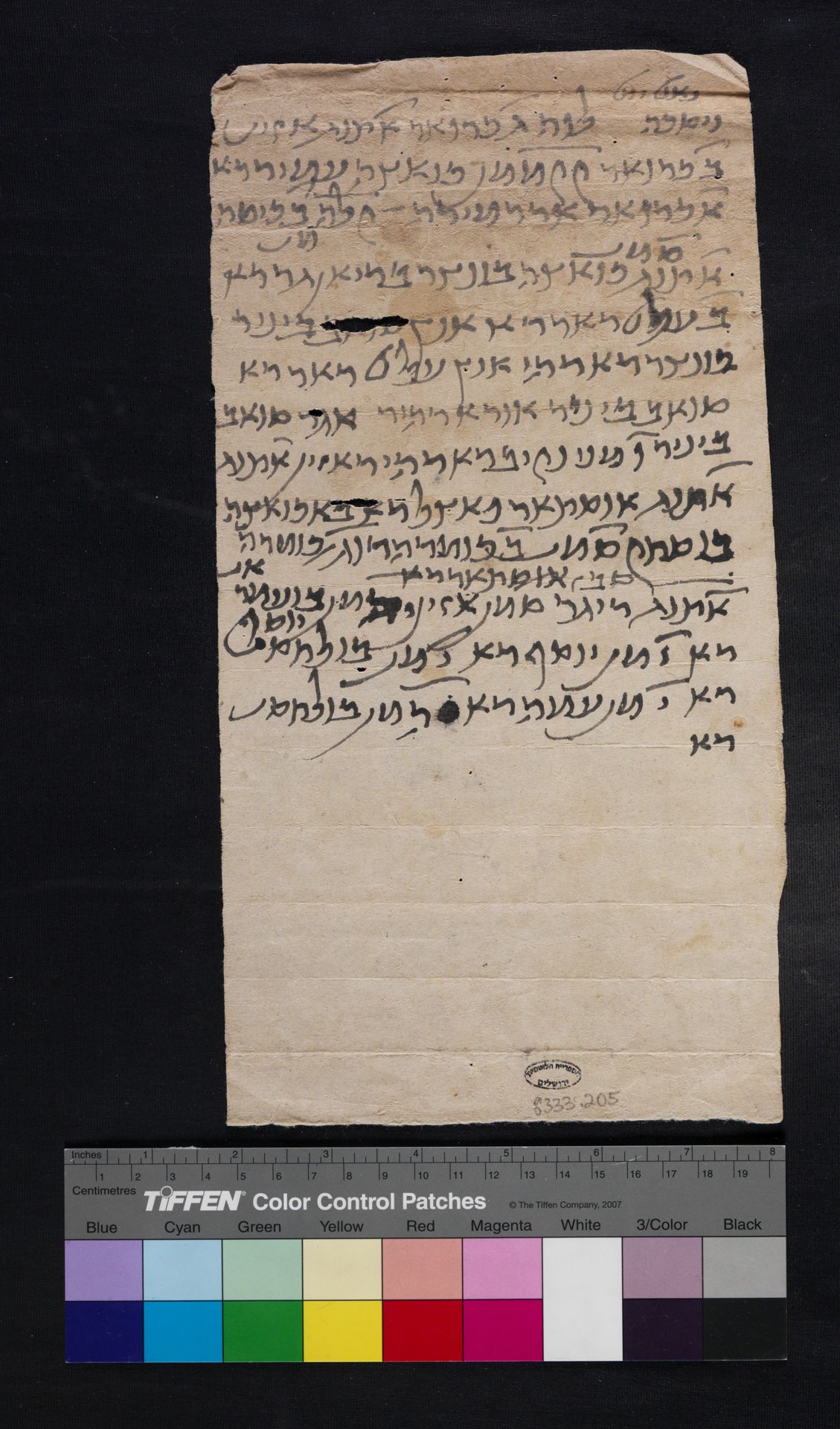 National Library of Israel: Ms.Heb.8333.205: Folio (recto)
