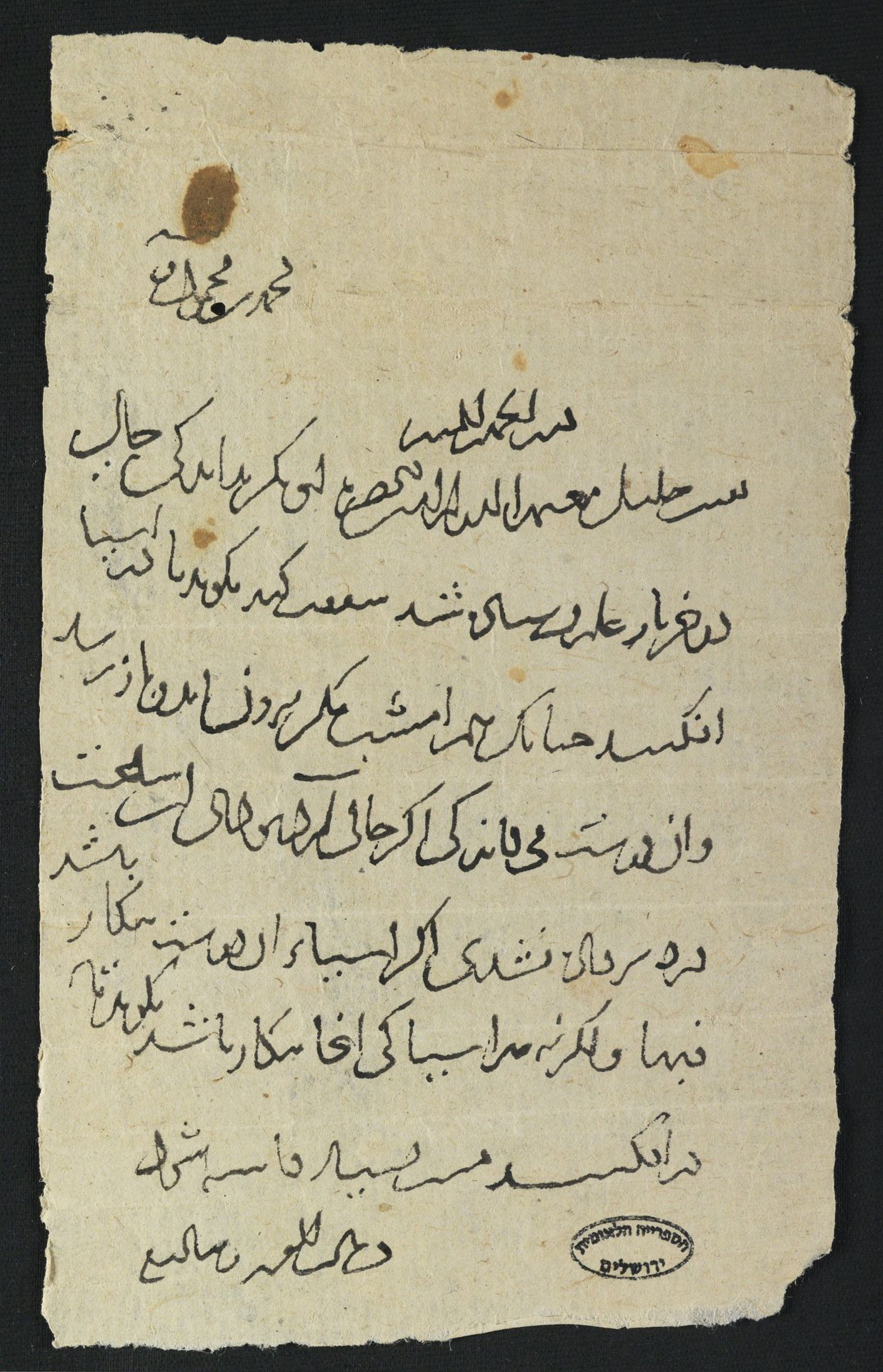 New Persian: National Library of Israel, Ms.Heb.8333.48: Folio (recto)
