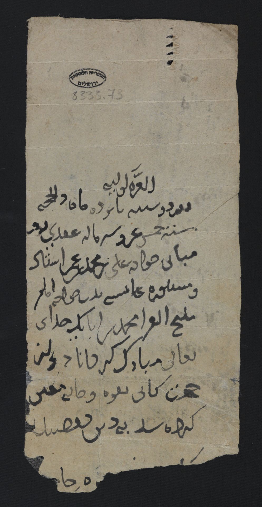 New Persian: National Library of Israel, Ms.Heb.8333.73, recto: Folio (recto)